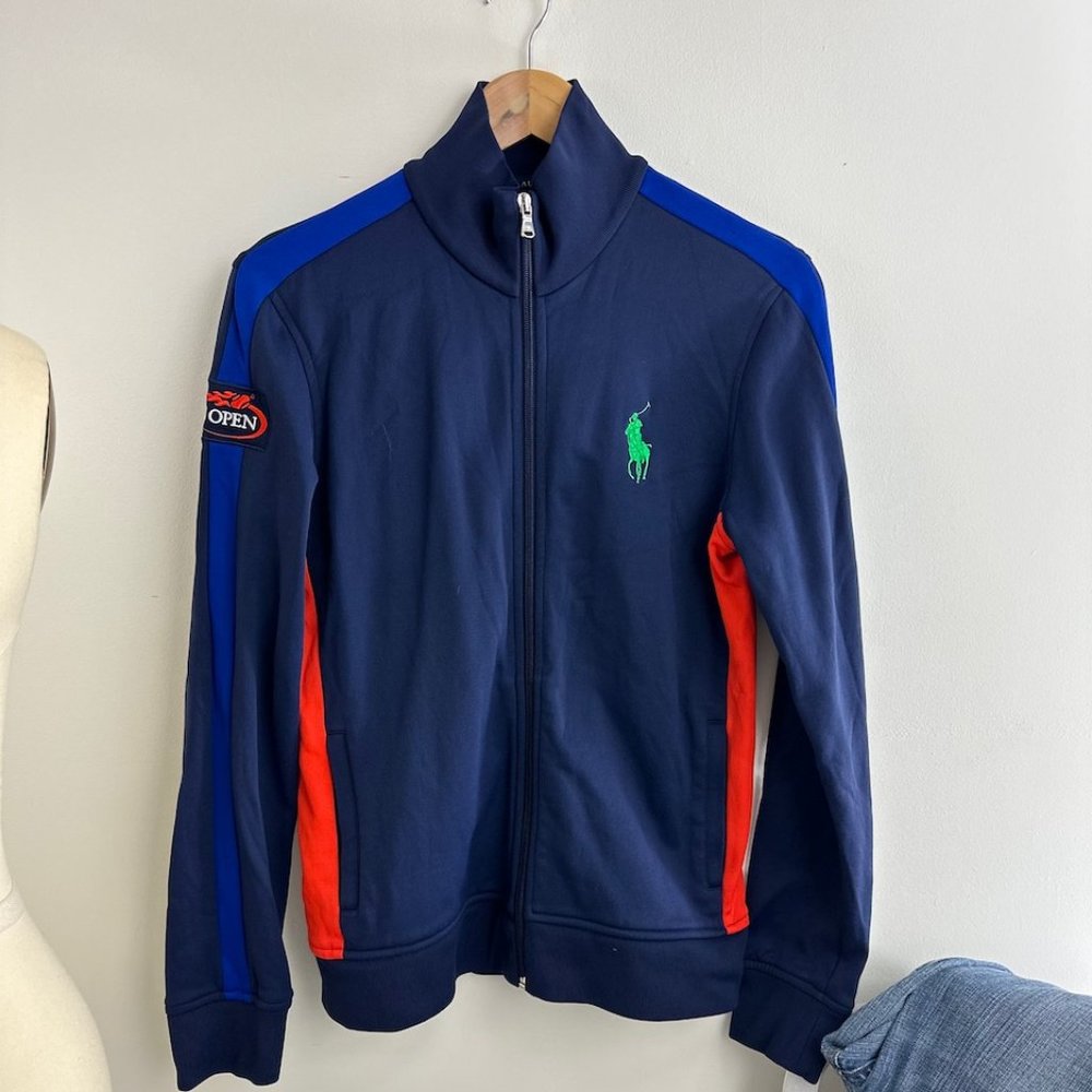 Vtg RALPH LAUREN Blue Label USA Open Track Tennis Tenniscore Athleisure Jacket